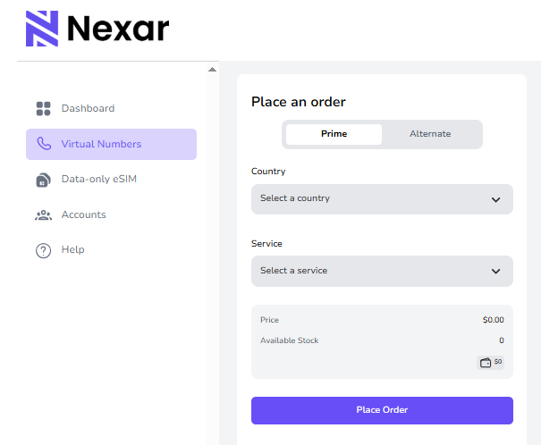 Nexar virtual numbers