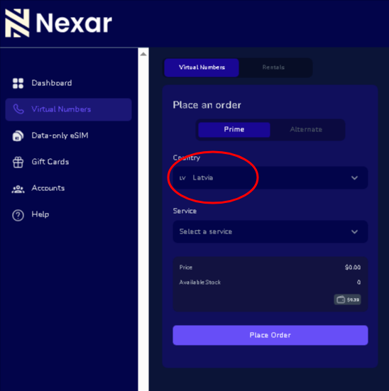 Free Latvia virtual number